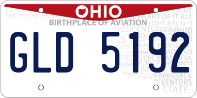 OH license plate GLD5192