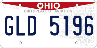 OH license plate GLD5196