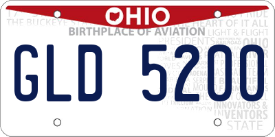 OH license plate GLD5200