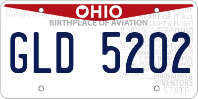 OH license plate GLD5202