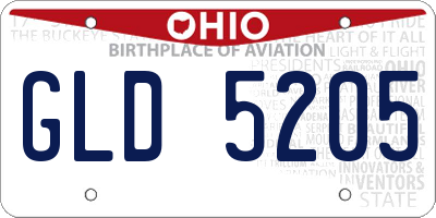 OH license plate GLD5205