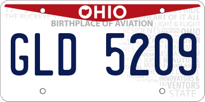 OH license plate GLD5209