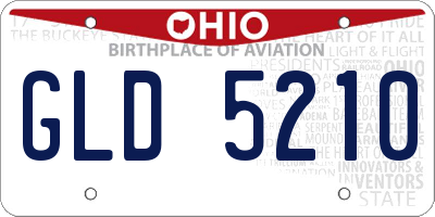 OH license plate GLD5210