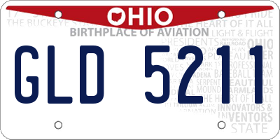 OH license plate GLD5211