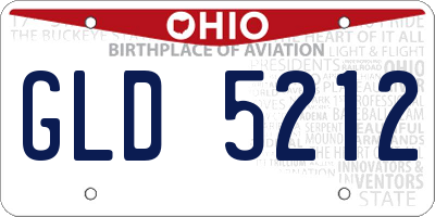 OH license plate GLD5212