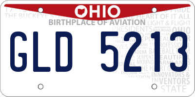 OH license plate GLD5213