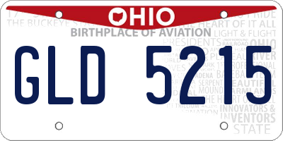 OH license plate GLD5215