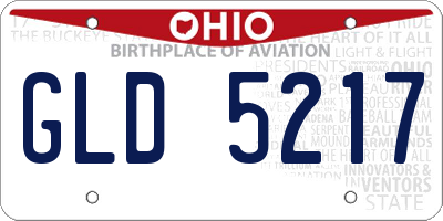 OH license plate GLD5217