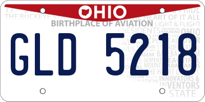 OH license plate GLD5218