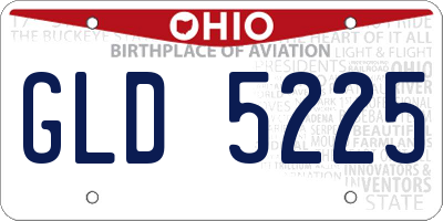 OH license plate GLD5225