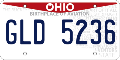 OH license plate GLD5236