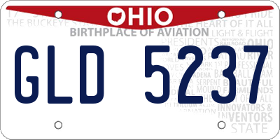 OH license plate GLD5237