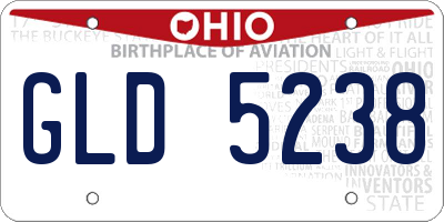 OH license plate GLD5238