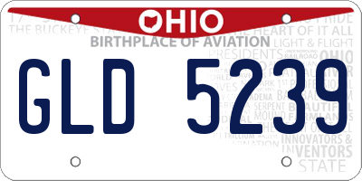 OH license plate GLD5239