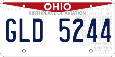 OH license plate GLD5244