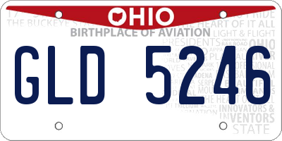 OH license plate GLD5246