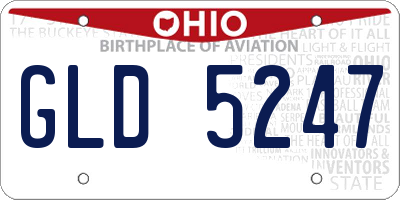 OH license plate GLD5247