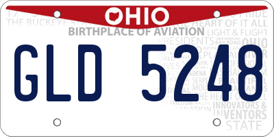 OH license plate GLD5248