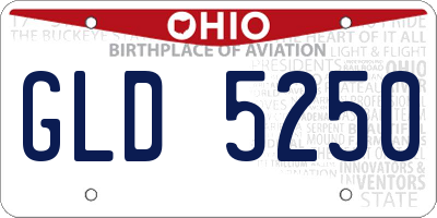 OH license plate GLD5250