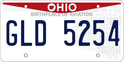OH license plate GLD5254