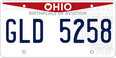 OH license plate GLD5258