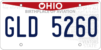 OH license plate GLD5260