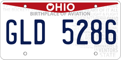 OH license plate GLD5286