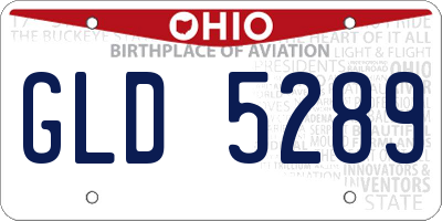OH license plate GLD5289