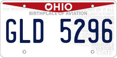 OH license plate GLD5296