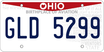 OH license plate GLD5299