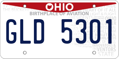 OH license plate GLD5301