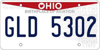 OH license plate GLD5302