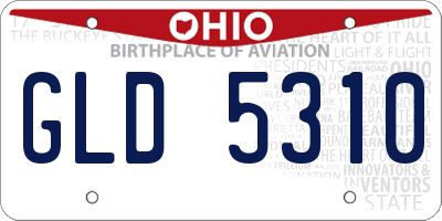 OH license plate GLD5310