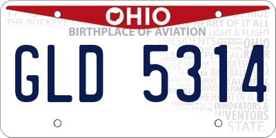 OH license plate GLD5314