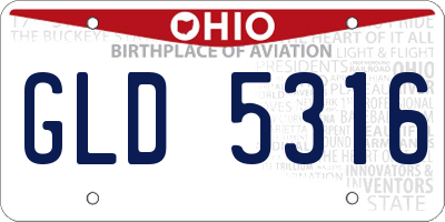 OH license plate GLD5316
