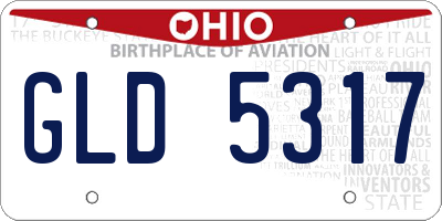 OH license plate GLD5317