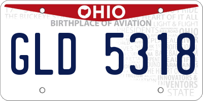 OH license plate GLD5318