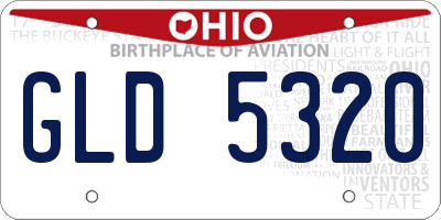OH license plate GLD5320