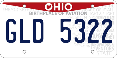 OH license plate GLD5322