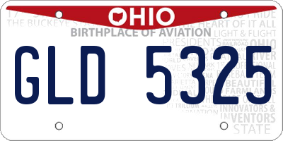 OH license plate GLD5325