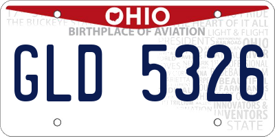 OH license plate GLD5326