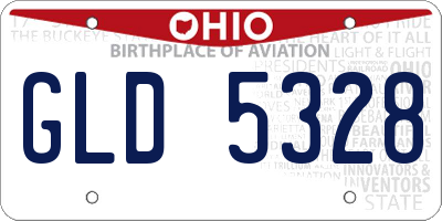 OH license plate GLD5328