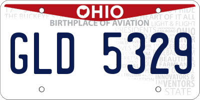 OH license plate GLD5329