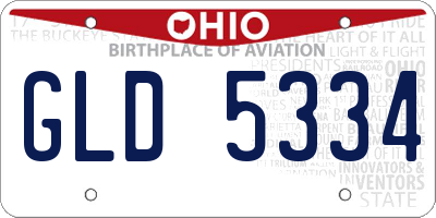 OH license plate GLD5334