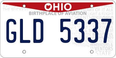 OH license plate GLD5337