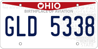 OH license plate GLD5338