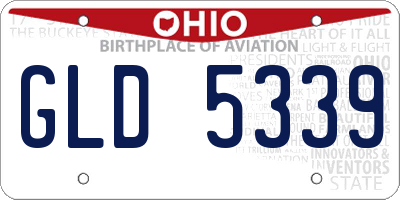 OH license plate GLD5339
