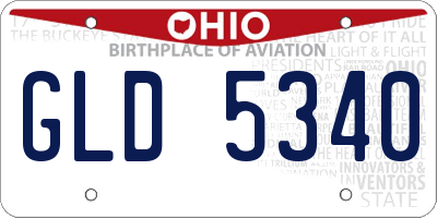 OH license plate GLD5340