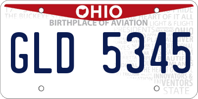 OH license plate GLD5345