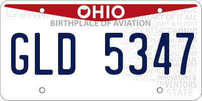 OH license plate GLD5347